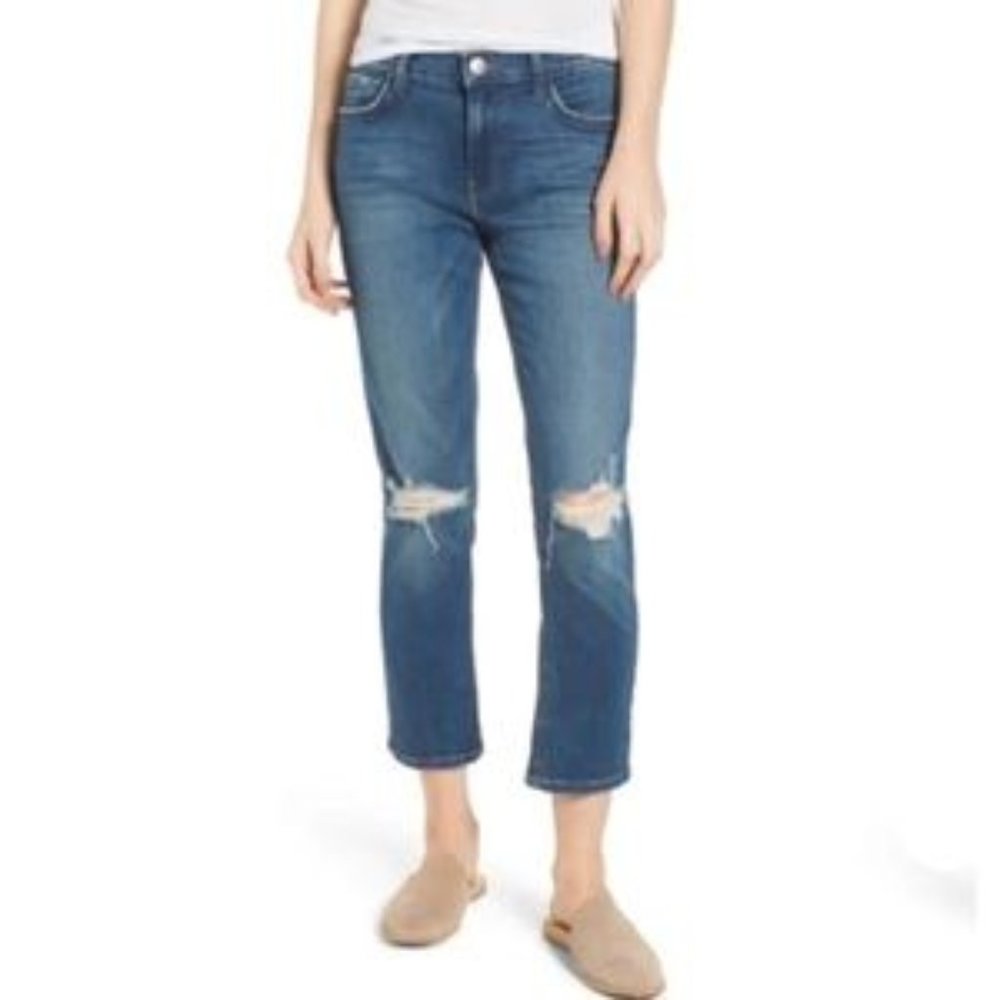 Current/Elliott High-Waist Straight Leg Jeans